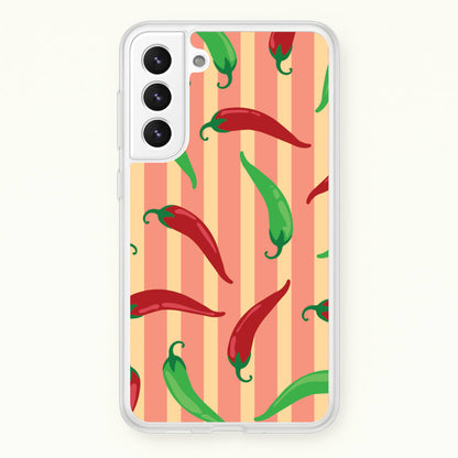 Chilis With Stripes Pattern  - Food Patterns Phone Case for Galaxy S22 Plus