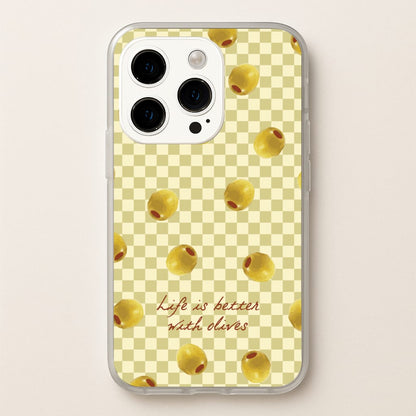 Life Is Better With Olives  - Food Patterns Phone Case for iPhone 15 Pro