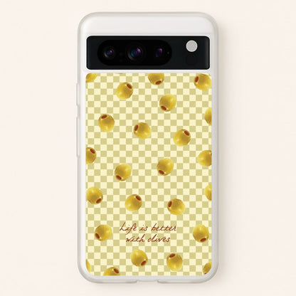 Life Is Better With Olives  - Food Patterns Phone Case for Google Pixel 8 Pro