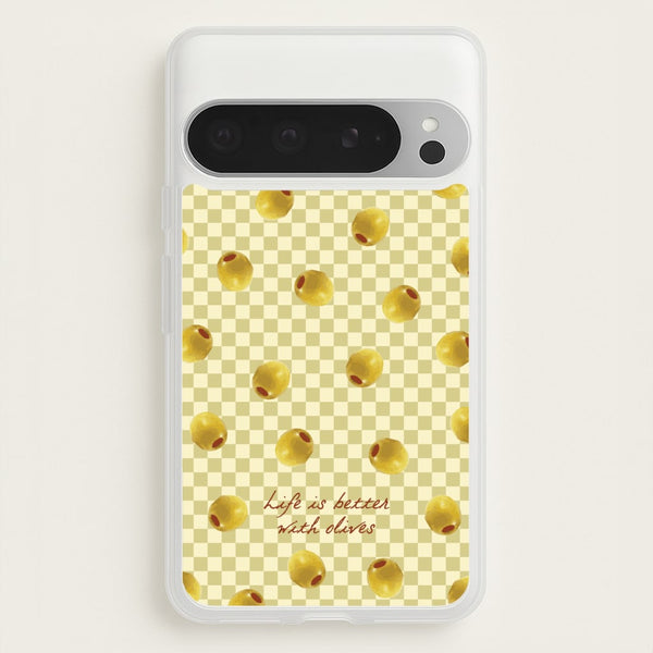 Life Is Better With Olives  - Food Patterns Phone Case for Google Pixel 9 Pro XL