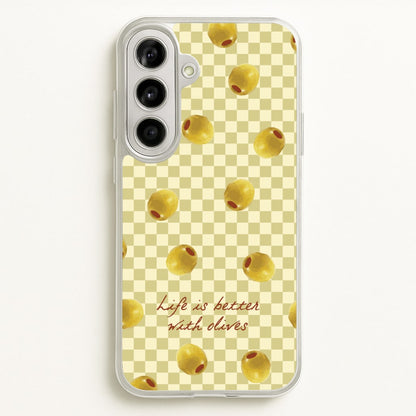 Life Is Better With Olives  - Food Patterns Phone Case for Galaxy A56