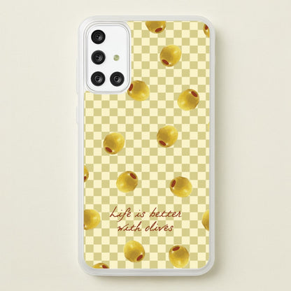 Life Is Better With Olives  - Food Patterns Phone Case for Galaxy A71