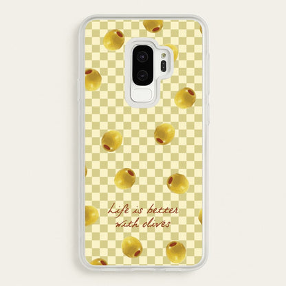 Life Is Better With Olives  - Food Patterns Phone Case for Galaxy S9 Plus