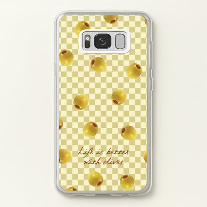 Life Is Better With Olives  - Food Patterns Phone Case for Galaxy S8 Plus
