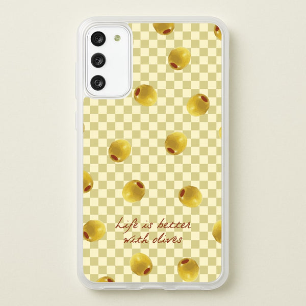 Life Is Better With Olives  - Food Patterns Phone Case for Galaxy A41