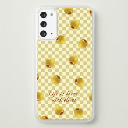 Life Is Better With Olives  - Food Patterns Phone Case for Galaxy Note 20