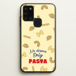 No Drama, Only Pasta  - Food Patterns Phone Case for Galaxy A21s