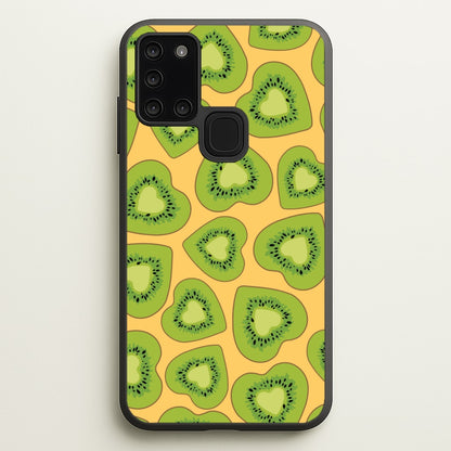 Kiwi Hearts Pattern  - Food Patterns Phone Case for Galaxy A21s
