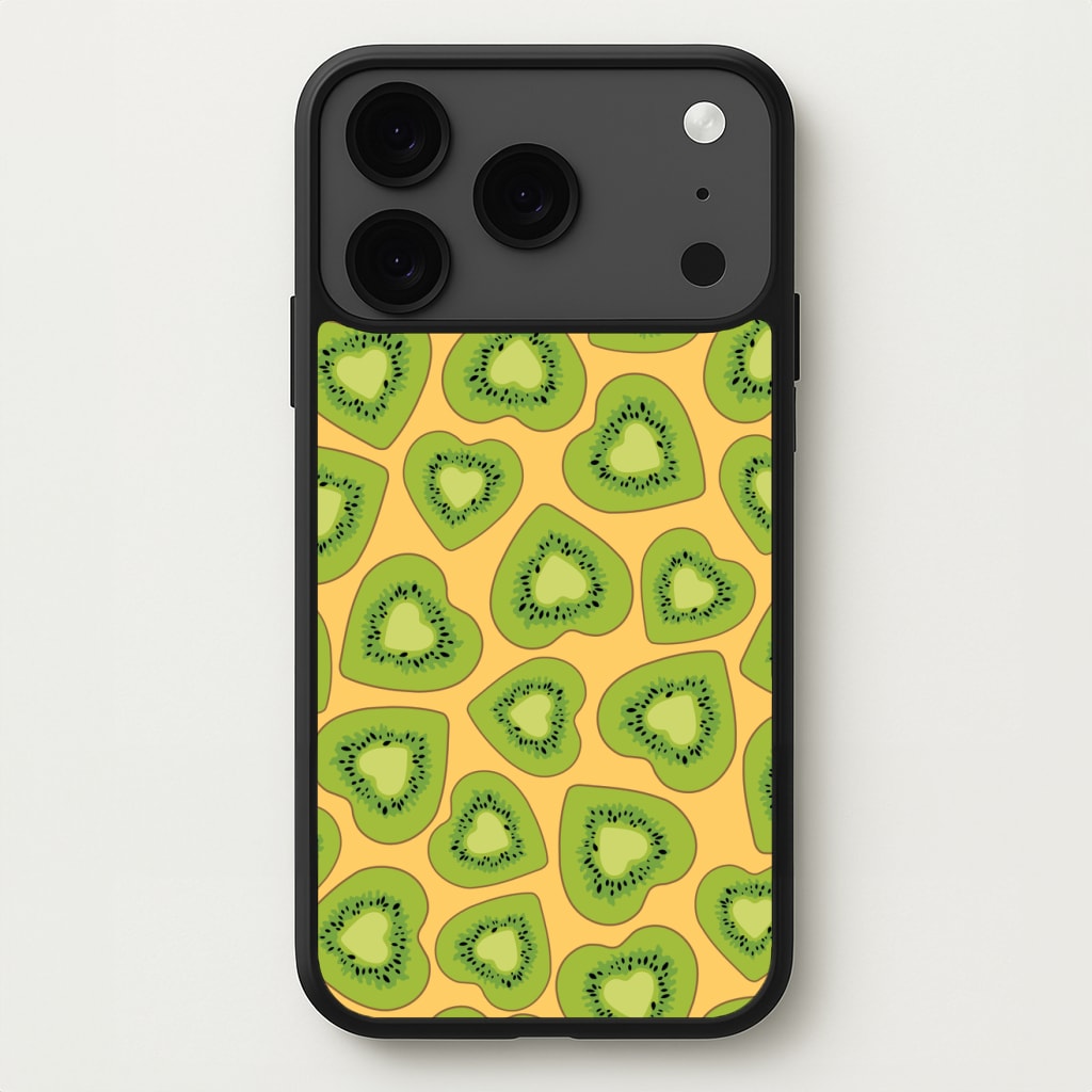 Kiwi Hearts Pattern Phone Case for iPhone 17 Pro Max