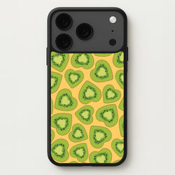 Kiwi Hearts Pattern Phone Case for iPhone 17 Pro Max