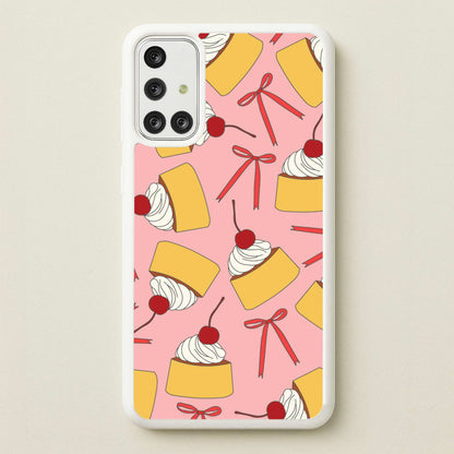 Coquette Bows And Pudding Pattern  - Food Patterns Phone Case for Galaxy A71