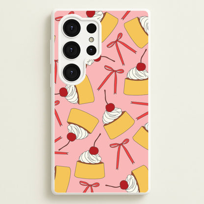 Coquette Bows And Pudding Pattern  - Food Patterns Phone Case for Galaxy S25 Ultra