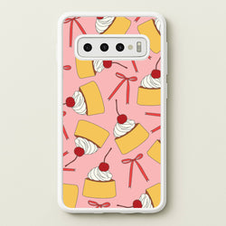 Coquette Bows And Pudding Pattern  - Food Patterns Phone Case for Galaxy S10
