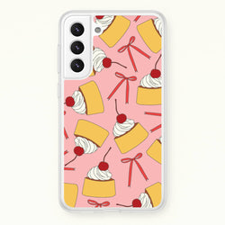 Coquette Bows And Pudding Pattern  - Food Patterns Phone Case for Galaxy S22 Plus
