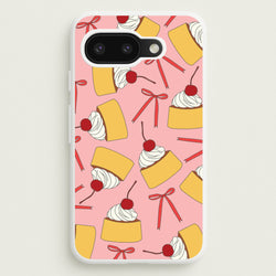 Coquette Bows And Pudding Pattern  - Food Patterns Phone Case for Google Pixel 9a