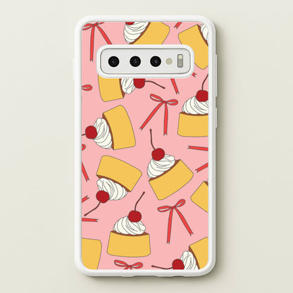Coquette Bows And Pudding Pattern  - Food Patterns Phone Case for Galaxy S10 Plus