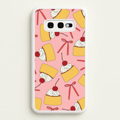 Coquette Bows And Pudding Pattern  - Food Patterns Phone Case for Galaxy S10e