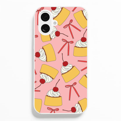 Coquette Bows And Pudding Pattern  - Food Patterns Phone Case for iPhone 16 Plus