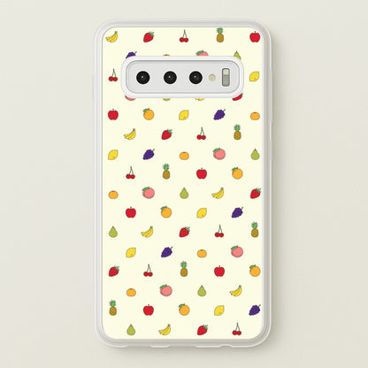 Miniature Fruits Pattern  - Food Patterns Phone Case for Galaxy S10 Plus