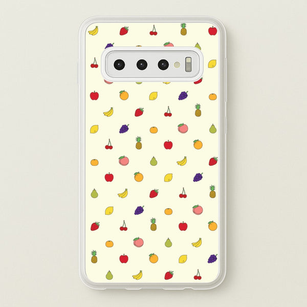 Miniature Fruits Pattern  - Food Patterns Phone Case for Galaxy S10 Plus