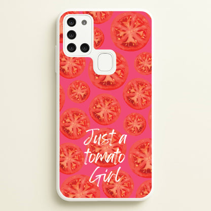 Just A Tomato Girl  - Food Patterns Phone Case for Galaxy A21s