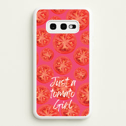 Just A Tomato Girl  - Food Patterns Phone Case for Galaxy S10e