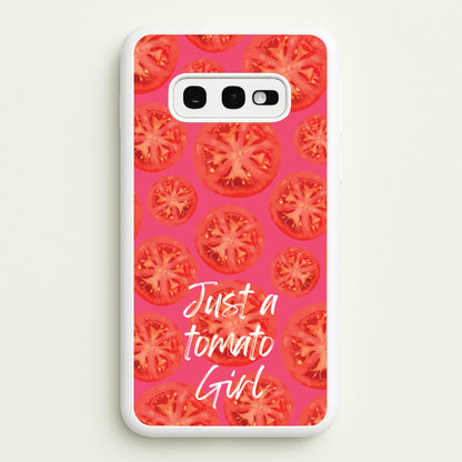 Just A Tomato Girl  - Food Patterns Phone Case for Galaxy S10e