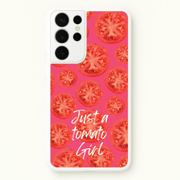 Just A Tomato Girl  - Food Patterns Phone Case for Galaxy S21 Ultra