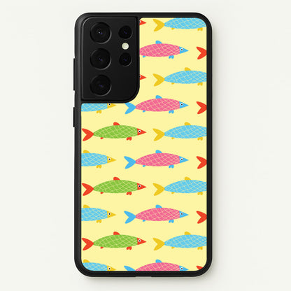 Colourful Cartoon Fish Pattern  - Food Patterns Phone Case for Galaxy S21 Ultra