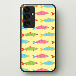Colourful Cartoon Fish Pattern  - Food Patterns Phone Case for Galaxy A35