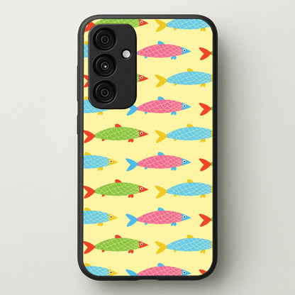 Colourful Cartoon Fish Pattern  - Food Patterns Phone Case for Galaxy A35