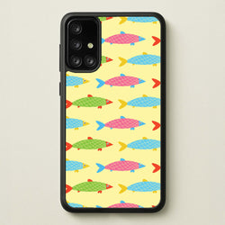 Colourful Cartoon Fish Pattern  - Food Patterns Phone Case for Galaxy A71