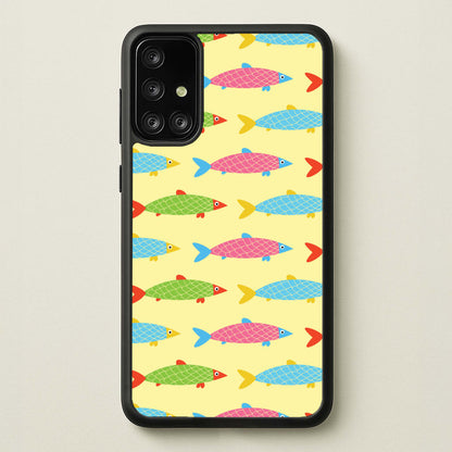 Colourful Cartoon Fish Pattern  - Food Patterns Phone Case for Galaxy A71