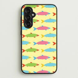 Colourful Cartoon Fish Pattern  - Food Patterns Phone Case for Galaxy A14