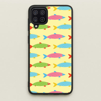 Colourful Cartoon Fish Pattern  - Food Patterns Phone Case for Galaxy A12