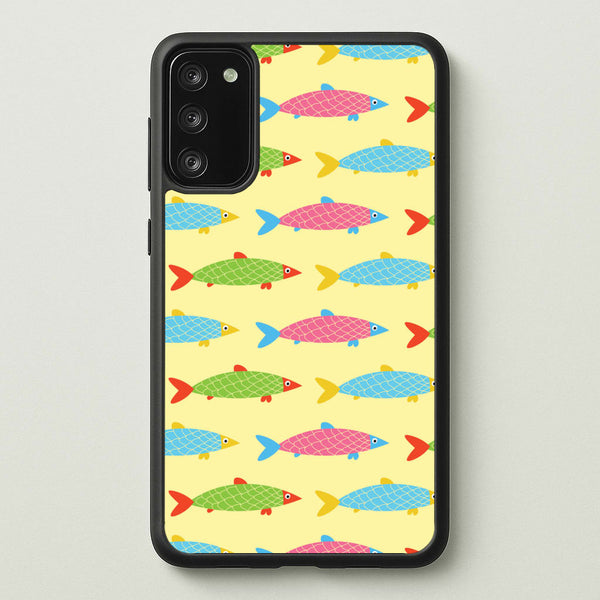 Colourful Cartoon Fish Pattern  - Food Patterns Phone Case for Galaxy A41