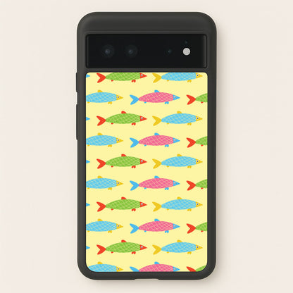 Colourful Cartoon Fish Pattern  - Food Patterns Phone Case for Google Pixel 6
