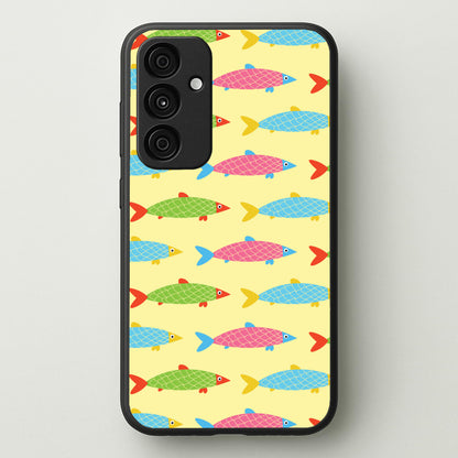 Colourful Cartoon Fish Pattern  - Food Patterns Phone Case for Galaxy A55