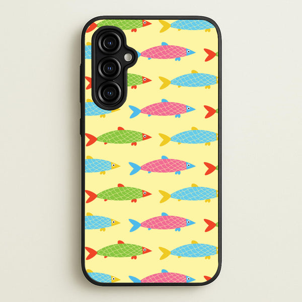 Colourful Cartoon Fish Pattern  - Food Patterns Phone Case for Galaxy A54