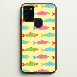 Colourful Cartoon Fish Pattern  - Food Patterns Phone Case for Galaxy A21s