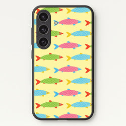 Colourful Cartoon Fish Pattern  - Food Patterns Phone Case for Galaxy S24