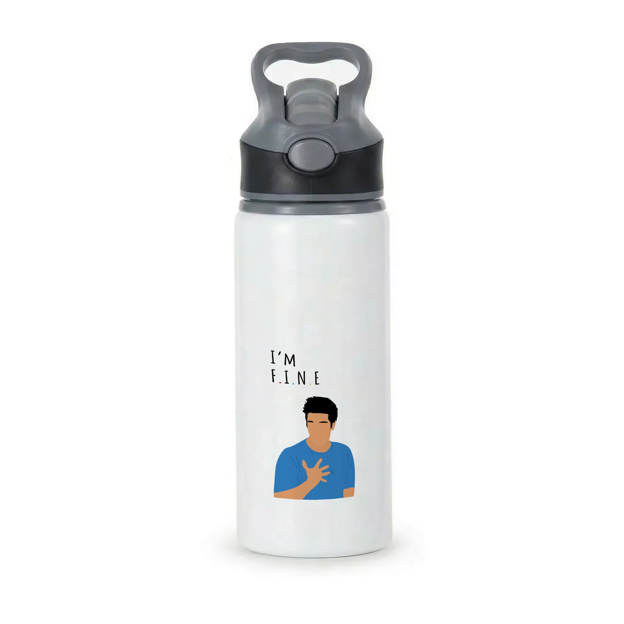 I'm Fine Active Water Bottle - Black