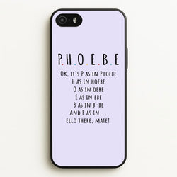 Spelling Phoebe  - Friends Phone Case for iPhone 5 / 5s / SE 2016