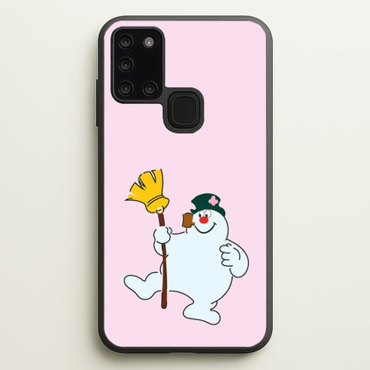 Broom - Snowman  - Frosty The Snowman Phone Case for Galaxy A21s