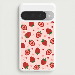 Strawberries And Hearts - Fruit Patterns Phone Case for Google Pixel 10 Pro XL