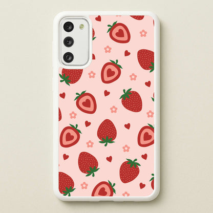 Strawberries And Hearts - Fruit Patterns  - Fruit Patterns Phone Case for Galaxy S20