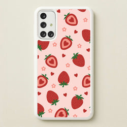 Strawberries And Hearts - Fruit Patterns  - Fruit Patterns Phone Case for Galaxy A71