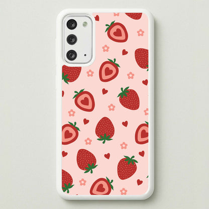 Strawberries And Hearts - Fruit Patterns  - Fruit Patterns Phone Case for Galaxy Note 20