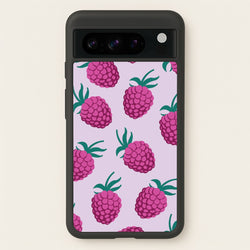 Rasberries - Fruit Patterns  - Fruit Patterns Phone Case for Google Pixel 8 Pro