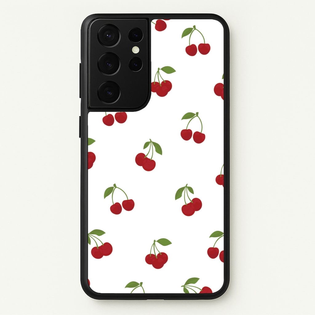 Cherries - Fruit Patterns  - Fruit Patterns Phone Case for Galaxy S21 Ultra